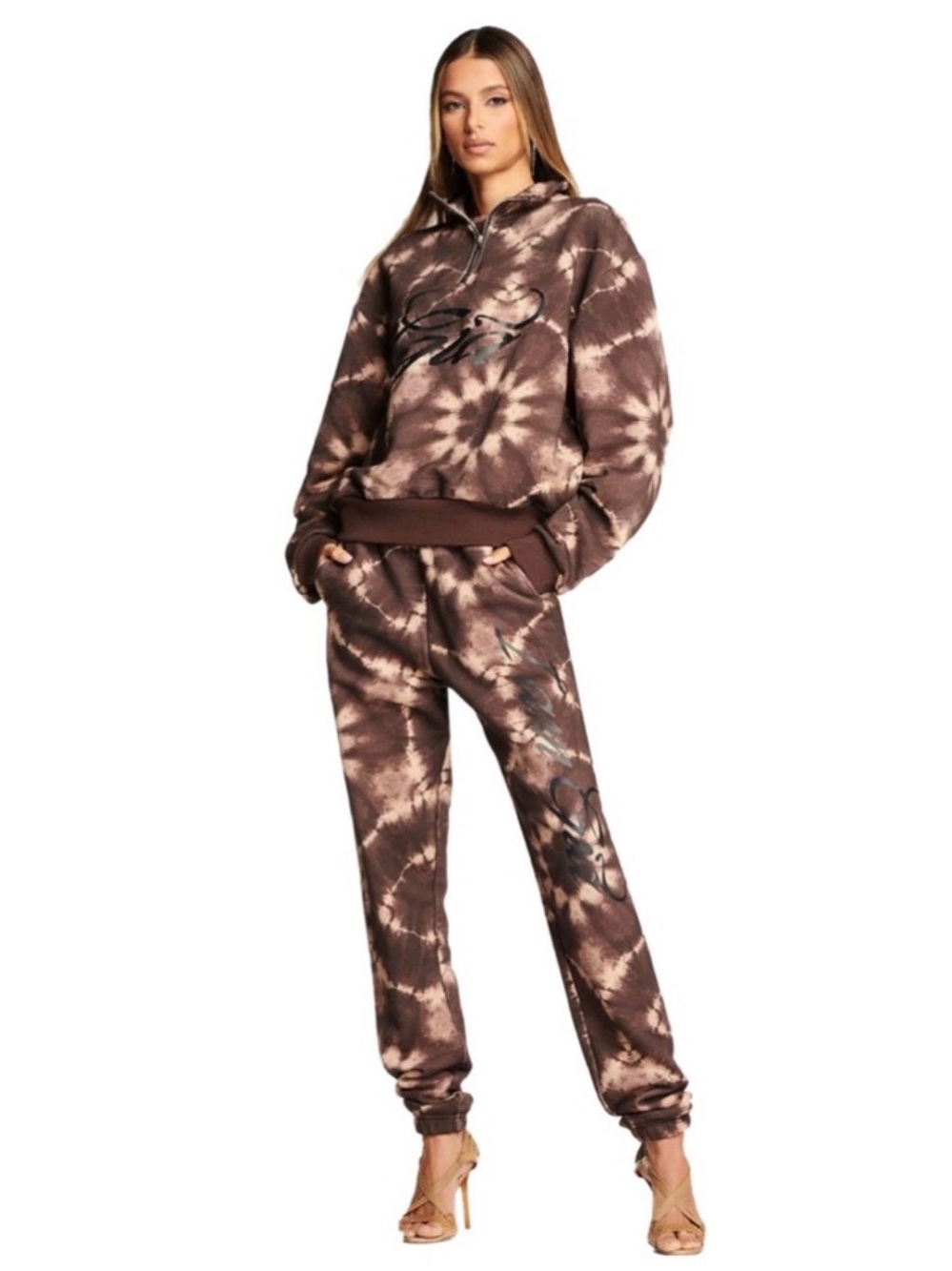 I.AM.GIA Brown & Beige Tie-Dye Hoodie Set